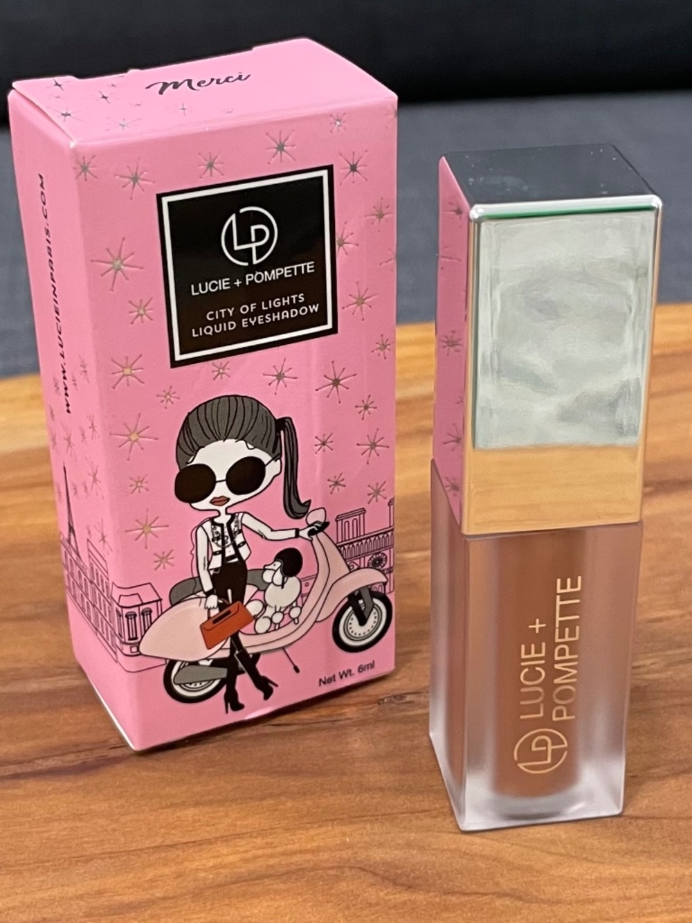 NWT LUCIE + POMPETTE City of Lights Liquid Eyeshadow 6ml - 03 ROSE BRUN